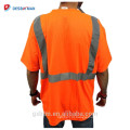 Class 2 High Visibility Reflective Neon Orange Color Moisture Wicking Mesh Polo Shirt Long Sleeve